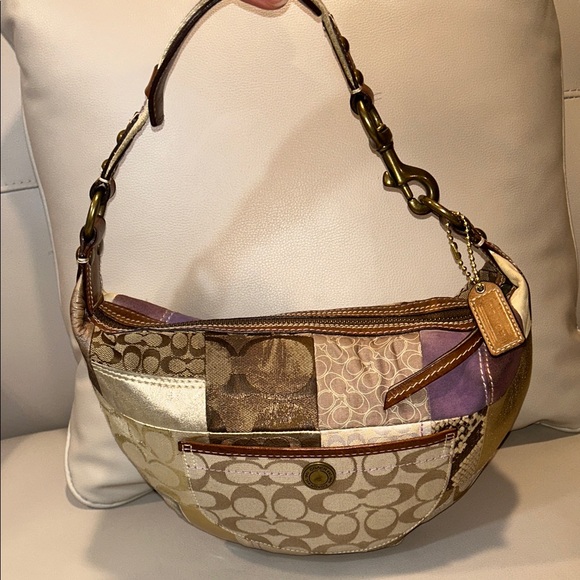 Coach Handbags - Coach Vintage Signature Patchwork Hobo Shoulder Bag